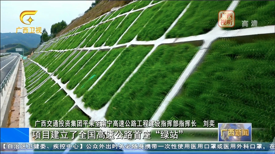 广西卫视：平果至南宁高速公路项目建成全国首个绿站